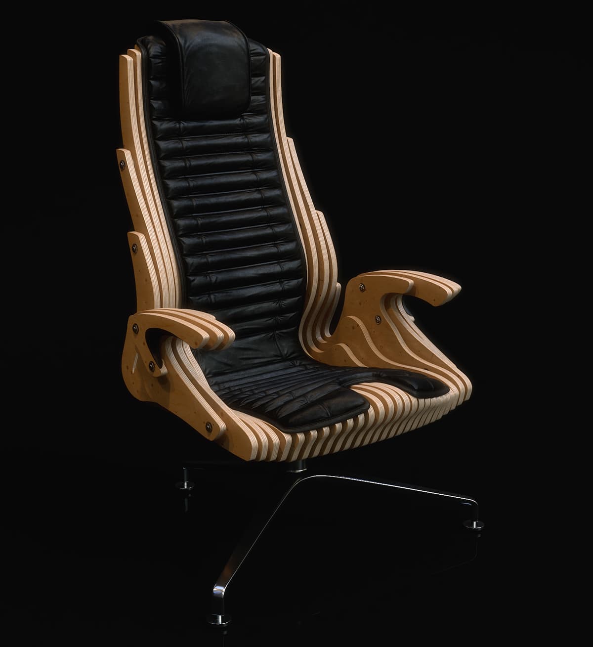 Parametric Plywood Office Chair CNC Vector Plan DXF