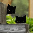 Peeking Cat Garden Fence Decor Laser Cut Vector File