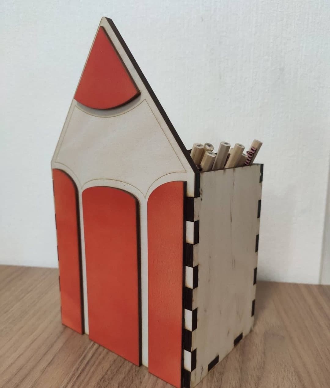 Pencil Shaped Pencil Holder Laser Cut File SVG DXF