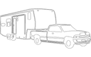 Vector de Camioneta con Remolque Quinta Rueda Archivo DXF