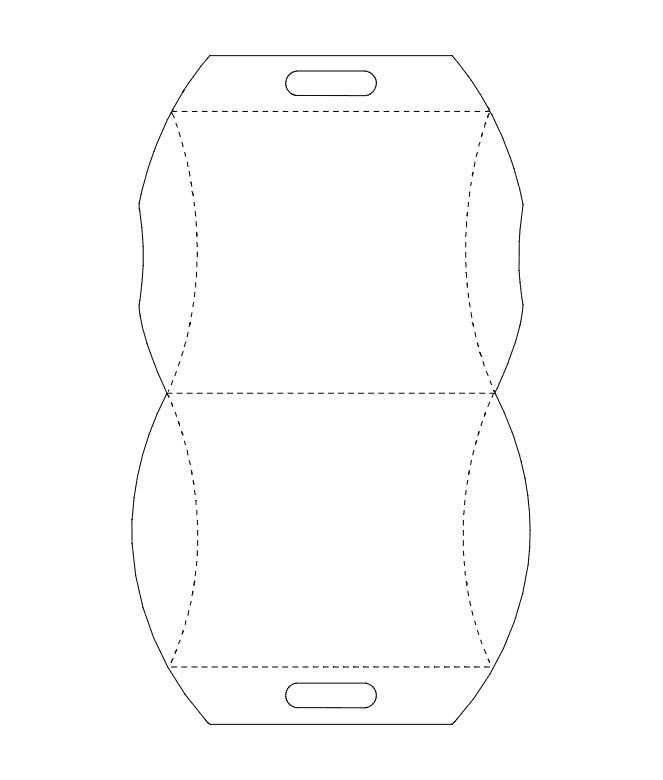 Pillow Gift Box Vector Template for Laser Cutting DXF