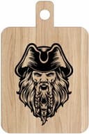 Diseño de Grabado Láser de Capitán Pirata para Tablas de Cortar