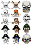 Vectores de Calavera Pirata y Emblemas Tácticos para CNC y Láser