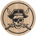 Design Vetorial de Crânio Pirata com Sabres para Corte a Laser