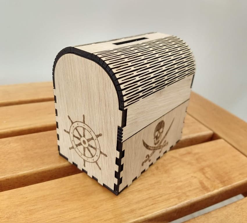 Arquivo Vetor DXF Baú de Tesouro Pirata para Corte a Laser