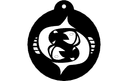 Archivo Vectorial DXF de Colgante del Signo Piscis