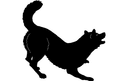 Playful German Shepherd Silhouette Vector DXF File