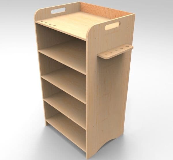 Portable Office Storage Rack Laser Cut Plan DXF/CDR