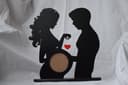 Pregnant Couple Photo Frame Laser Cut Vector File