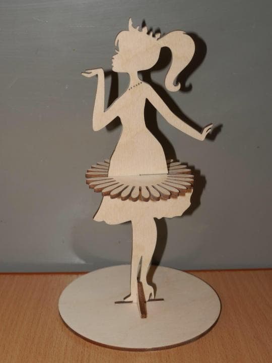 Princess Ballerina Napkin Holder Laser Cut Vector File