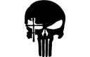 Punisher Skull with Cross DXF Vector File for Laser Cutting