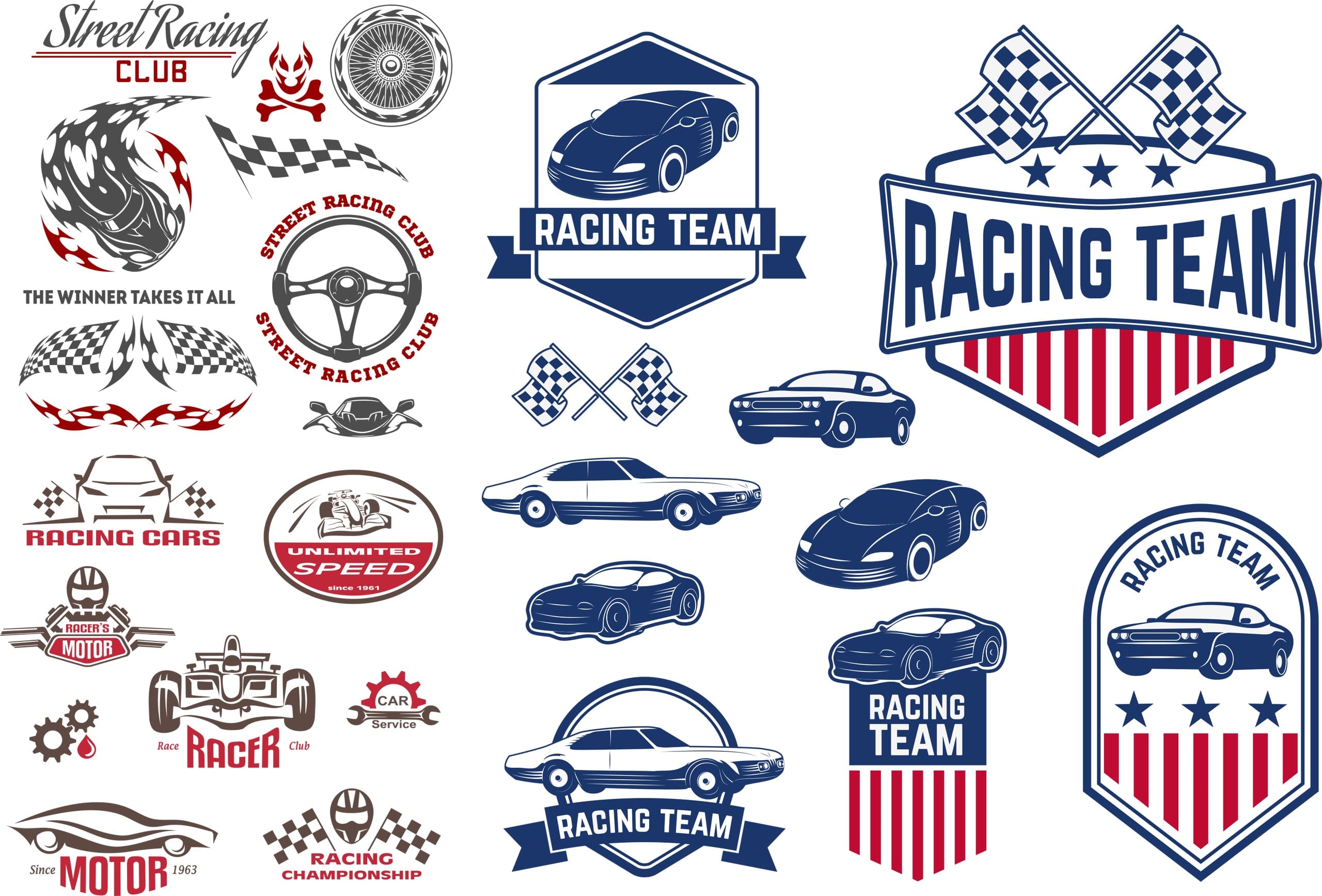 Racing Team and Car Decals Vector Collection - Free SVG Download