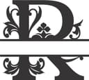 Regal Split Monogram Letter R - Laser Cut Vector File DXF