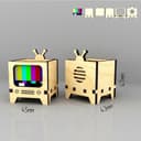 Portalápices TV Retro para Corte Láser