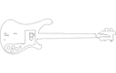 Silueta de Bajo Rickenbacker Vector DXF para Corte Láser