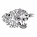 Roaring Leopard Head Stencil Vector for Laser Cutting