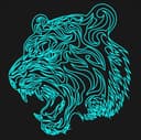 Arte Vectorial de Cabeza de Tigre Rugiendo para Corte Láser (CDR)
