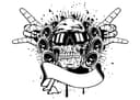 Design Vetorial de Caveira Rock n Roll com Alto-falantes DXF
