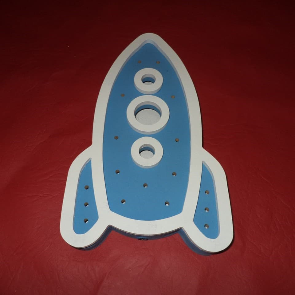 Rocket Ship Wall Lamp Vector File for Laser Cutting DXF