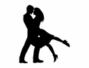 Romantic Couple Dancing Silhouette Vector for Laser Cutting DXF