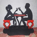 Porta-Guardanapo Casal Romântico Vetor Laser Cut