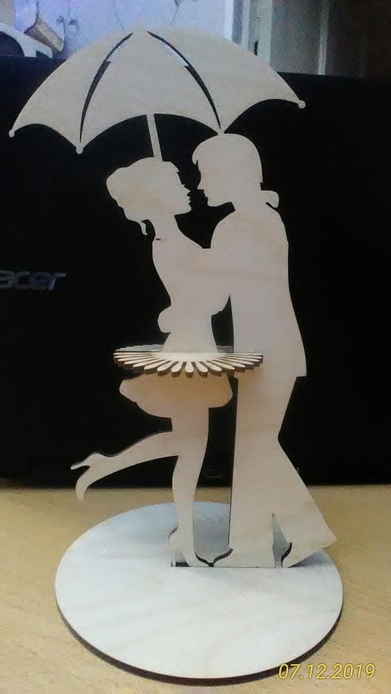 Romantic Dancing Couple Napkin Holder Laser Cut DXF File