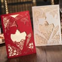 Romantic Wedding Invitation Laser Cut Template Vector File