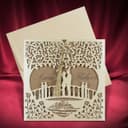 Romantic Wedding Invitation Laser Cut Template Vector File