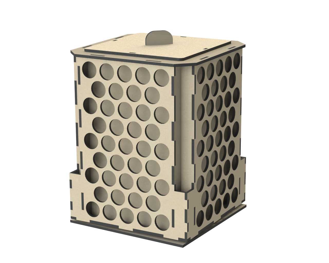 Rotating Paint Bottle Storage Rack Laser Cut DXF File