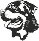 Vector de Silueta de Cabeza de Rottweiler para Corte Láser DXF