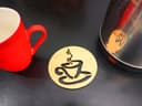 Diseño Vectorial de Posavasos Redondo de Café para Corte Láser DXF