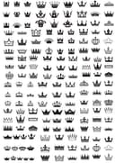 Royal Crown Silhouette Collection Vector Set for Laser Cutting