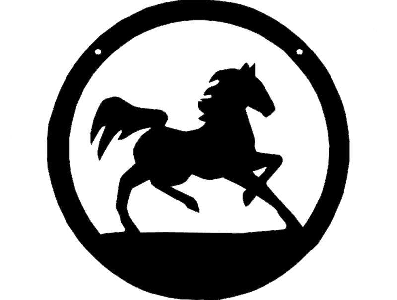 Running Horse Circular Wall Art DXF Vector File