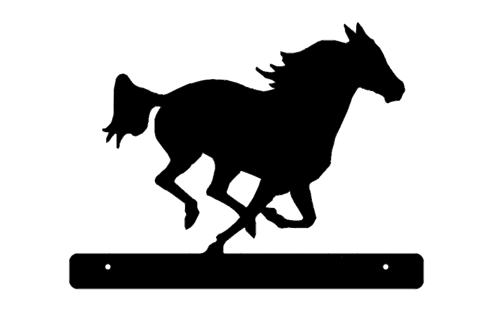 Running Horse Decorative Sign Vector File (DXF)