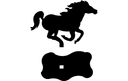 Silueta de Caballo al Galope con Base Vector DXF