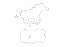 Running Mustang Horse Stand Vector File for Laser Cutting DXF