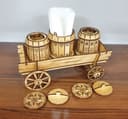 Rustic Cart Napkin & Spice Holder Laser Cut Vector File