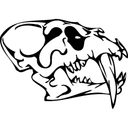 Design Vetorizado de Crânio de Tigre Dentes-de-Sabre para CNC DXF