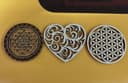 Sacred Geometry and Heart Coaster Set Laser Cut Vector Files