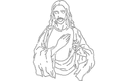 Archivo Vectorial Sagrado Corazón de Jesús para Corte Láser