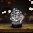 Sailing Ship 3D LED Night Light Laser Cut Vector File
