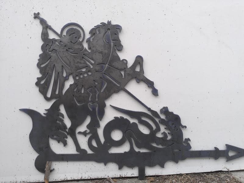 Saint George and the Dragon Weathervane DXF Vector for Laser Cutting