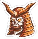 Design Vetor de Capacete de Samurai Caveira para Corte a Laser