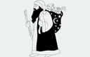 Archivo Vectorial DXF de Papá Noel con Saco de Regalos