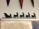 Santa Sleigh and Reindeer Silhouette Vector File for Laser Cutting