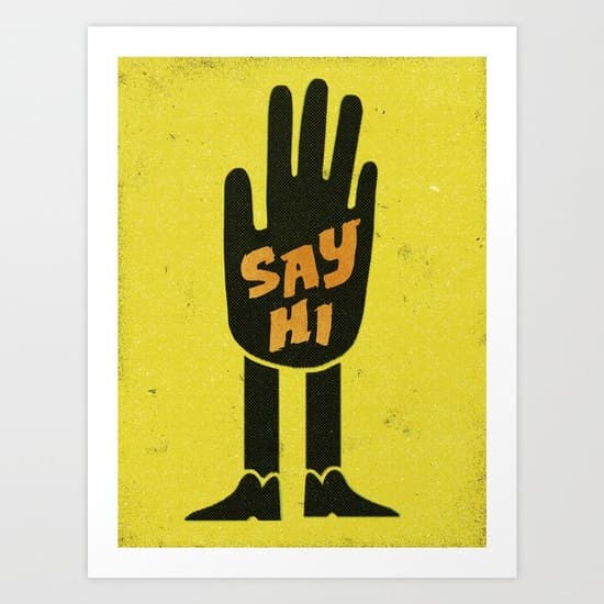 Archivo Vectorial Gratis Decoración de Pared Mano Say Hi