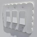 Scalloped Triple Light Switch Plate Vector File (SVG, DXF)