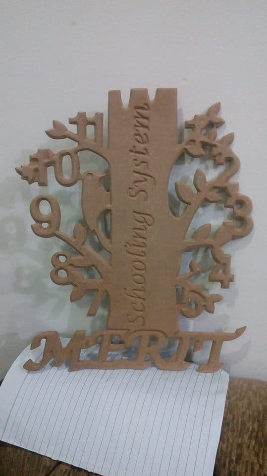 Schooling System Tree Sign Vector File for Laser Cutting (DXF)
