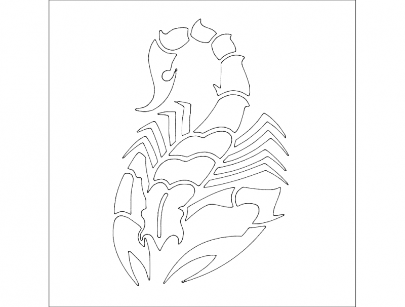Scorpion Silhouette Vector Design for Laser Cutting DXF