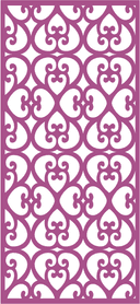 Seamless Decorative Heart Pattern CNC Panel Vector File